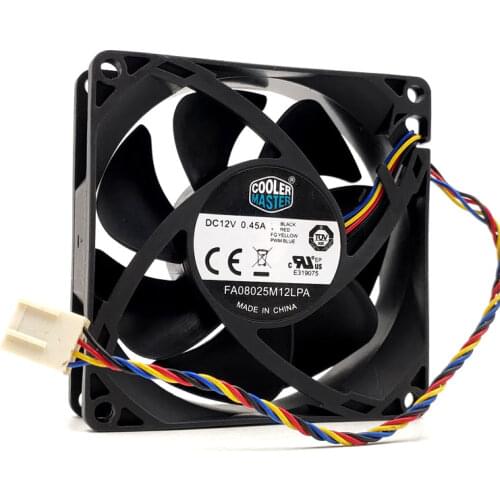 FA08025M12LPA 8CM 80*80*25MM 0.45A 12V 4 line PWM CPU hydraulic mute temperature control fan