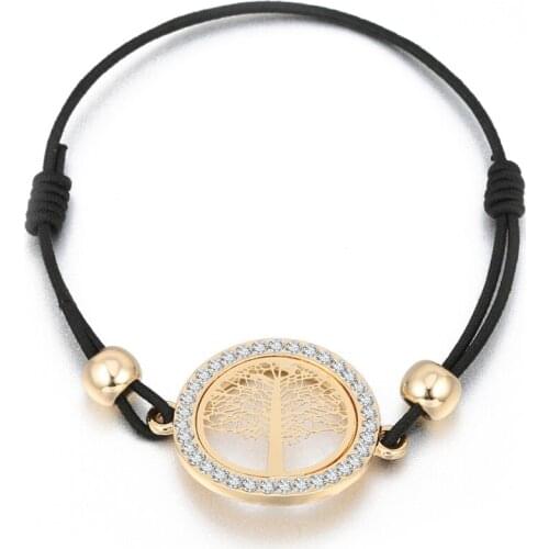 Luxury Female Bracelets Bangles For Women Zircon Stone Tree of Life Adjustable Bracelet Silver Color Jewelry Gift Couples 2021