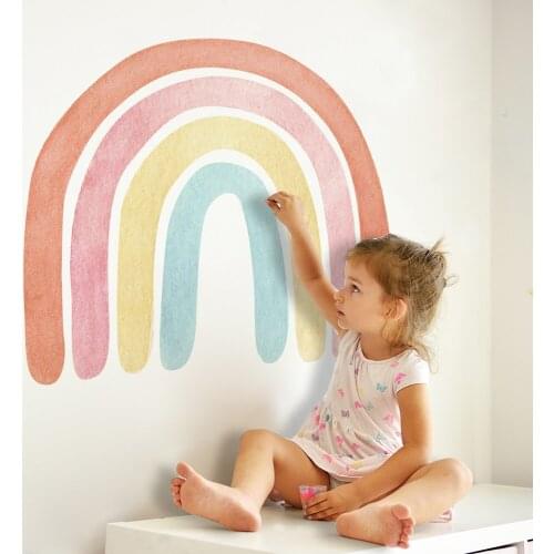 Bedroom Pink Rainbow Removable Wall Decals Nursery Art Stickers Wallpaper Posters Girls Bedroom Gift Home Decor Wall Papers