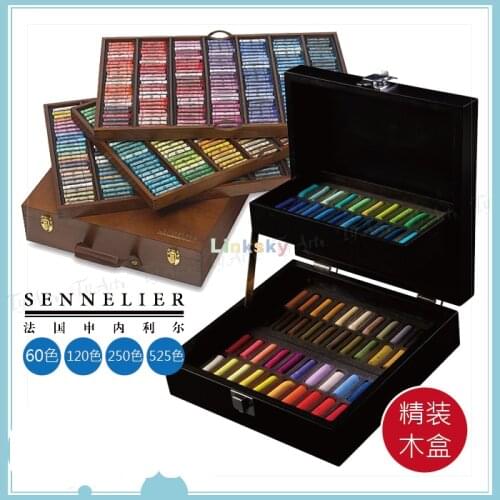 SENNELIER PASTELS A L'ECU 36/100/250 Colors Set,Purest Colors,Exceptionally soft Artist Quality Pastels In A Luxury Wood Box