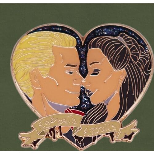 Spike and Drusilla Vampire fall in love enamel pin Joss Whedon supernatural drama tv Couples Valentines Day gift brooch badge