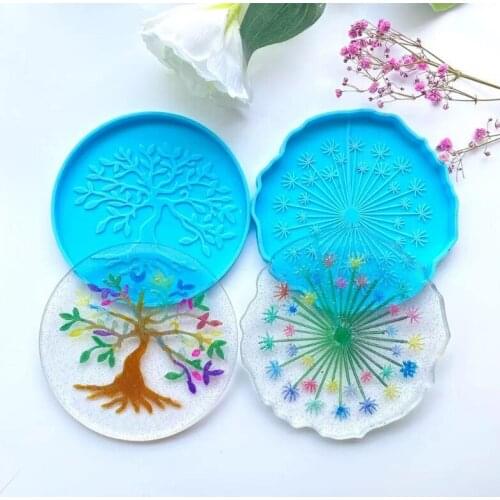 Resin Silicone Molds Mirror Coaster Epoxy Molds Resin Casting Molds for Craft Making Agate Slice Coasters Cup Mats 40GB
