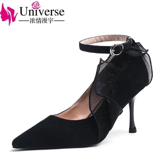 Universe 2020 Spring Sexy Shining Women Pumps Bridal Shoes Woman Thin High Heels Lace Ankle Strap Zapatos De Mujer J291