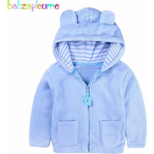 Spring Fall Toddler Jackets Kids Clothes Cartoon Cute Warm Hooded Soft Fleece Infant Boys Girls Coats Children Clothing BC1314-1