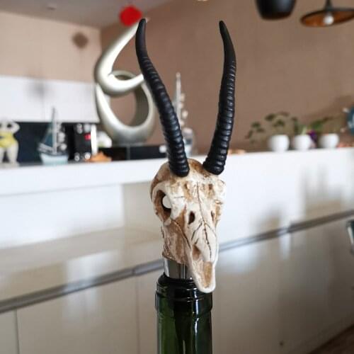 Wine Stopper for Antelope Horn Skull Creative Home Decoration Wine Bottle Stopper Buffalo Skull Wine Stopper Wholesale