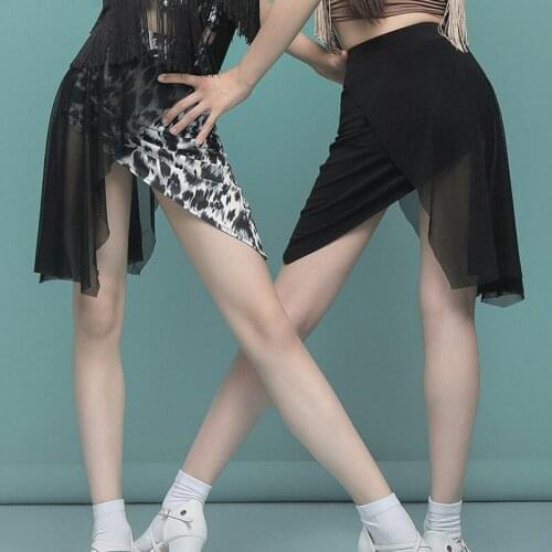 New Latin Dance Skirt Girls Irregular Practice Skirt Kids Professional Rumba Tango Samba Cha Cha Dance Training Clothes DWY5766