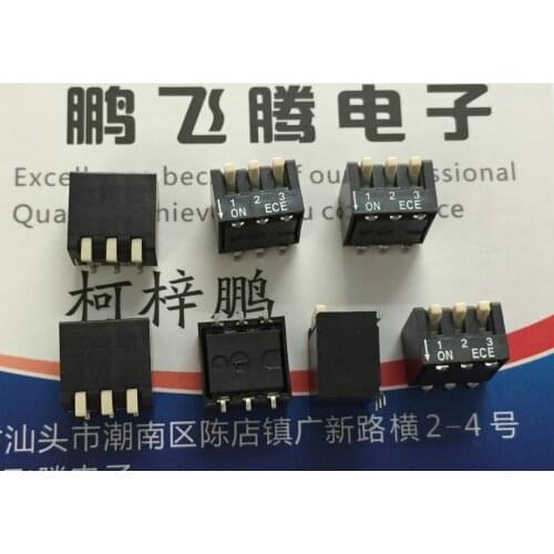 1PCS Original Taiwan ECE SMD dial code switch 3-bit key type side dial 2.54 pitch coded toggle switch