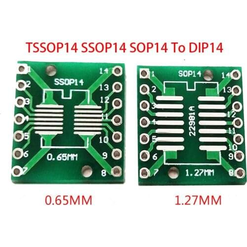 10PCS TSSOP14 SSOP14 SOP14 To DIP14 Transfer Board DIP Pin Board Pitch Adapter