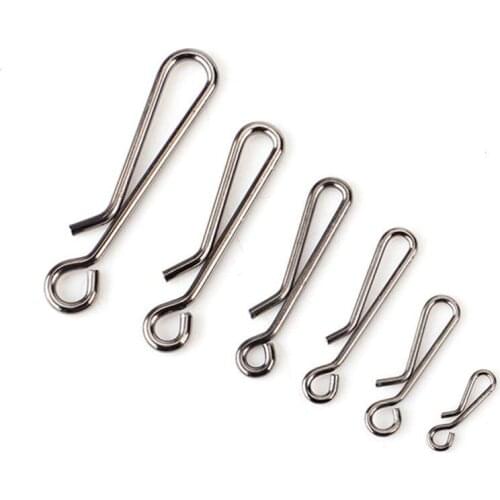 HobbyLane 100pcs/set Stainless Steel Hanging Snap Fishing Swivel Barrel Swivel Tackle Tools Connector Fishing Accessories
