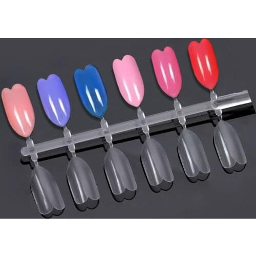 120Tips Gel Polish Varnish Color Card Practice Palette False Nail Art Tips Beauty Salon Natural Display Board