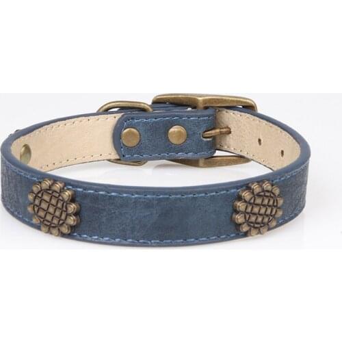 15PCS / LOT Pet Collar Bronzer Sunflower Large Pet Dog Collar Adjustable Neck Strap Dog Accessories