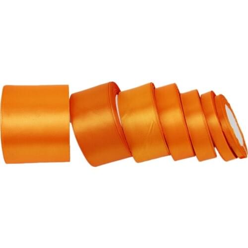 25 yards/roll) Orange Single Face Satin Ribbon Gift Wrapping Christmas ribbons Wholesale