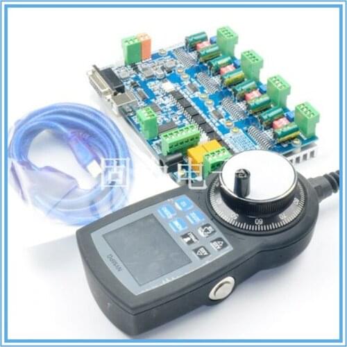 New version USB MACH3 4-axis drive integrated board 200K stepper motor control pulse output + MPG manual pulse generator