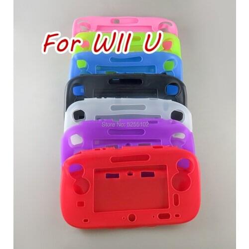 5pcs Silicone case Soft Rubber Full Body Protector For Wii U Gel Case Cover Skin Shell for Nintend WiiU Gamepad Controller