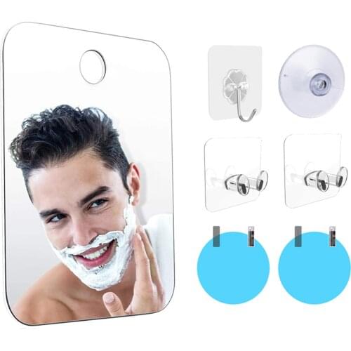 Antifog Makeup Mirror Bathroom Non-mark Sticking Shaving Mirror Anti-drop Travel Bathroom Cosmetic Mirrors