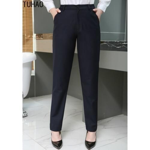 TUHAO Formal Women Suit Pants AUTUM WINTER high quality woman trousers Plus Size 8XL 7XL 6XL Formal office LADY Pant lw183