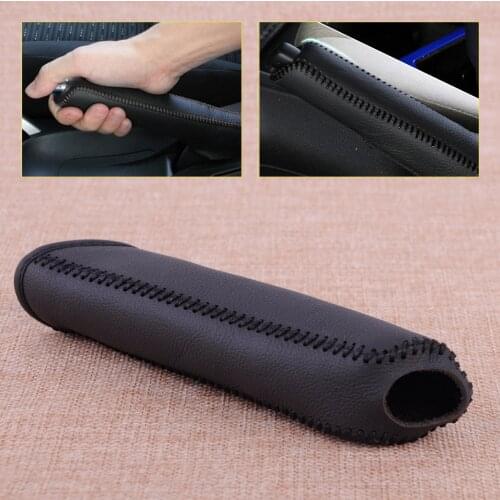 DWCX Car Black Leather Hand Brake Stitching Cover Protective Sleeve for Honda Civic 2004 2005 2006 2007 2008 2009 2010 2011