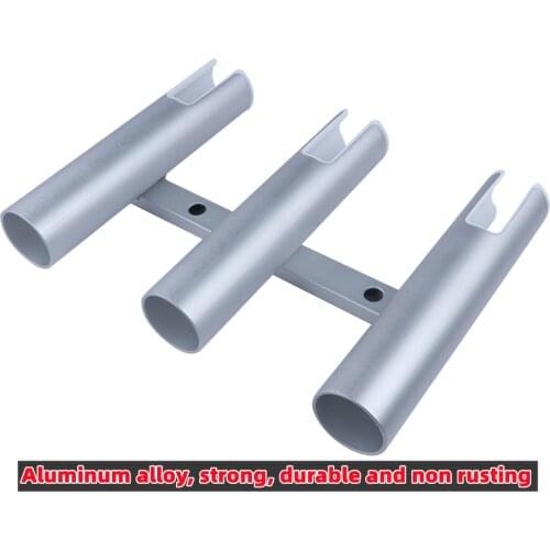 3 Tube Aluminium Fishing Rod Holder 3 Link Wall-Mounted Pod Rack for Marine Boat Yacht Camper RV