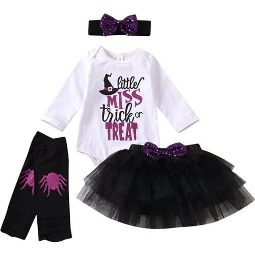 Baby Girl My 1st Halloween Dress Black Pumkine Witch Hat Cosplay Party Outfits Costume First Halloween Clothes for Toddler 6M