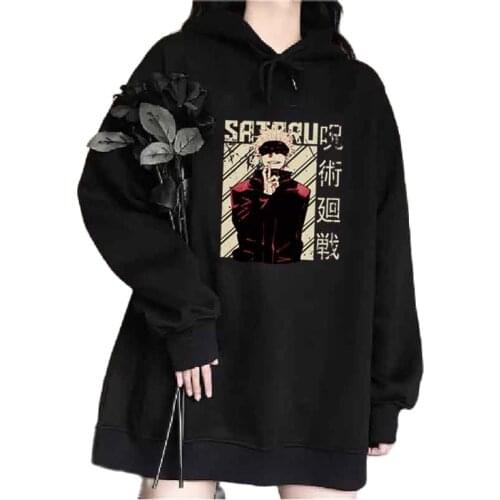 Jujutsu Kaisen Cosplay Hoodie Hip Hop Anime Pullovers Tops Loose Long Sleeve Autumn Fleece Sweatshirts Cartoons Casual Tracksuit