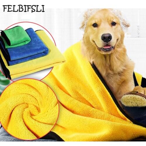 Hot Large High thickness Absorbent Towel Pet Dog Cat Dry Superabsorbent Fiber Artifact Supplies Quick-drying With a bath Towel