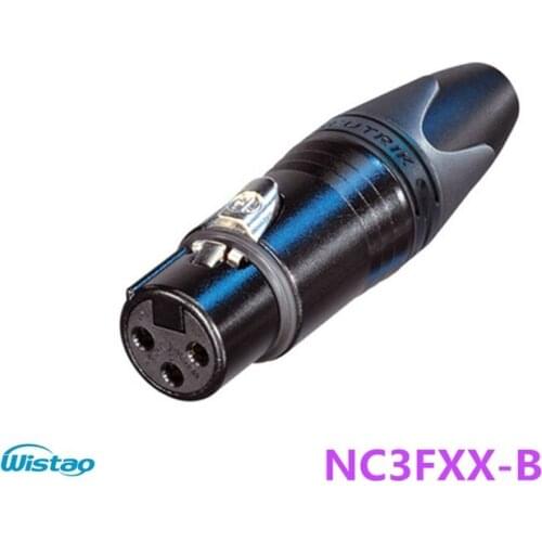 HIFI XLR Connector Female Black Shell Plating Gold-plated Contacts for 3-core Cable Neutrik HIFI Audio DIY Free Shipping