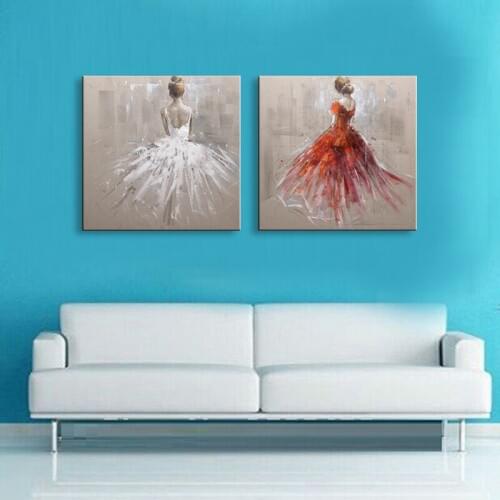 Oil Painting hand painted Oil Painting on Canvas Abstract Wall Art for Home Decoration Long skirt woman no frame MS-012