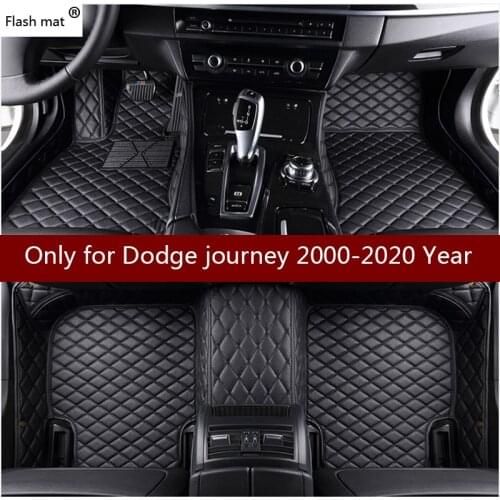 Flash mat leather car floor mats for Dodge journey 2000-2014 2015 2016 2017-2020 Custom auto foot Pads automobile carpet cover