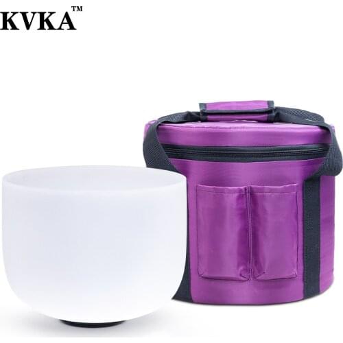 KVKA 12 inch ABCDEFG Chakra Tuned Frosted Quartz Crystal Singing Bowl case free
