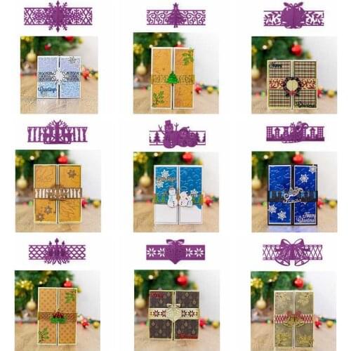 Christmas Strip Bell Snowman Metal Cutting Dies Scrapbooking DIY Template Card Album Making Embossing Crafts New Dies 2019