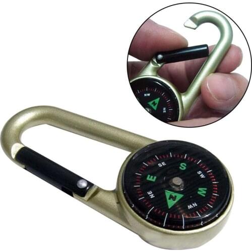 Multifunctional Waterproof Portable Outdoor Climbing Camping Hiking Metal Carabiner Compass Hanging Buckle