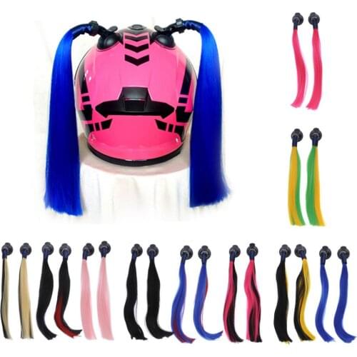 Helmet Pigtail Motorcycle Helmet Ponytail Bicycle Helmet Wig Hair Tails