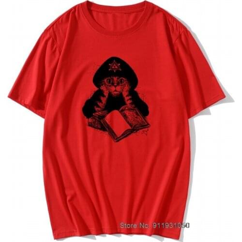 Men Aleister Meowly Crowley T Shirt Magic Solomon Magick Wicca Demon Pagan Evil Tops Funky Tee Winter Tops T Shirt