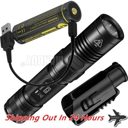 Nitecore EC20 Flashlight 18650 USB Port Rechargeable Battery NTH10 Holder CREE XM-L2 LED 960LMs Outdoor Camp Torch Free Shipping
