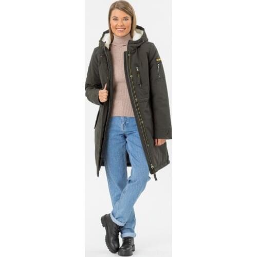 Womens parka Nortfolk winter warm jacket with a warm hood on artificial fur