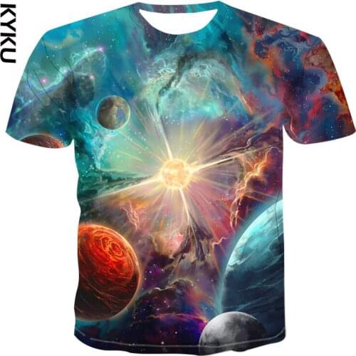 2020 new Galaxy Space Pattern Printing 3d T -Shirt Casual Summer Style Fashion Short -Sleeved star Art Streetwear mens clothing