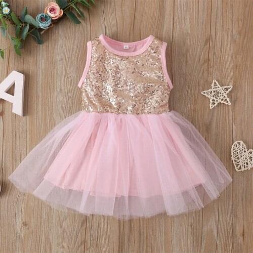 2020 TALLOLY new girls dress sleeveless sequined kids princess wind tutu sweet princess dress on sale