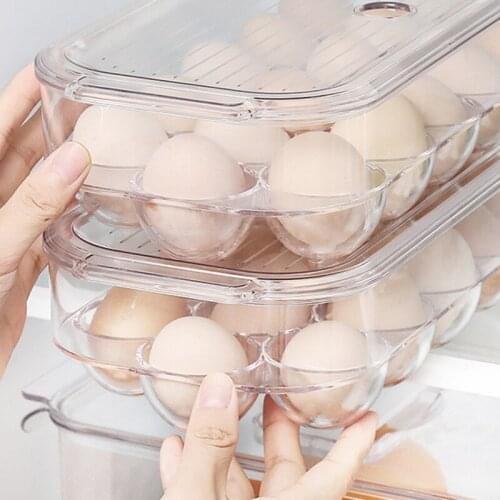 The Egg Rack Storage Box Can Hold 16 Mesh Egg Fresh Storage Boxes with Handles and Lids Bpa Free Stackable