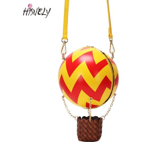Arrival Cute Air Balloon Design Color Striped Fashion Women Shoulder Bag Crossbody Bag Ladies Purses and Handbags Tote Bag Q5