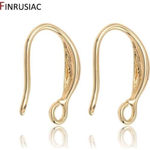 Brass metal 14k gold plated earring hooks accessories earwires wholesale diy earrings findings material