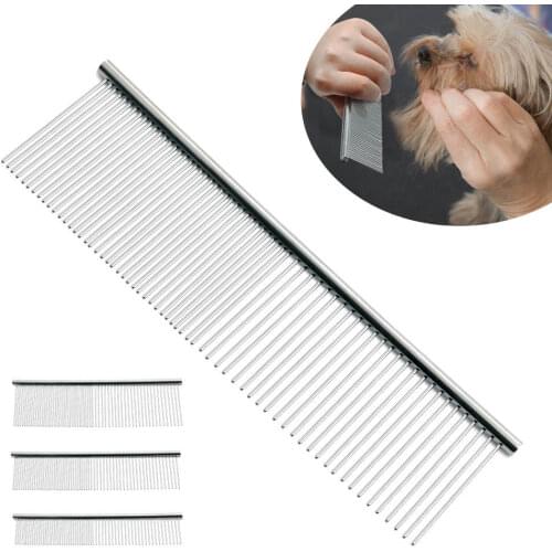 Pet Dog Comb Hair Brush Shedding Stainless Steel Flea Cat Dog Trimmer Grooming
