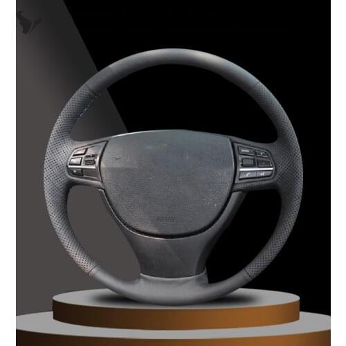 Hand-stitched Black Artificial Leather Steering Wheel Cover for BMW F10 F07 (GT) 2009 2010 2012 2013 2014 2015 2016 2017 F11