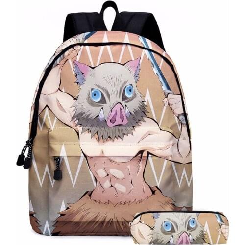 Demon Slayer Schoolbag Anime Cosplay Backpack Satchel Pen Unisex Bag Spot Hot Sale Latest Zipper Printing Gifts Cute Cartoon