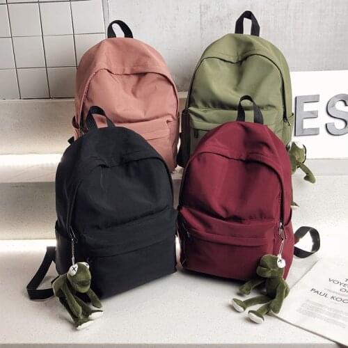 Korean version of high school students solid color Versatile Campus backpack female college students leisure travel backpack