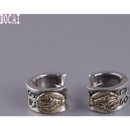S925 silver earrings Thai silver fashion Maria womens and mens silver studs