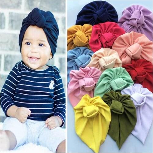Lovely Knot Baby Hat Soft Cotton Baby Girl Hat Turban Infant Toddler Newborn Baby Cap Bonnet Headwraps Kids Hat Beanie