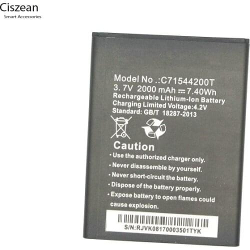 Ciszean 1x C71544200T Phone Replacement Battery For BLU Studio G D790U D790 D790L 2000mAh / 7.40Wh Batteria Batterij Batteries