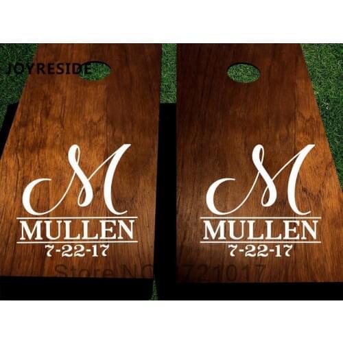 Wedding Decoration Stickers Double Pieces Personalized Names And Date Initials Wall Sticker Wedding Wall Floor Decal Art M441