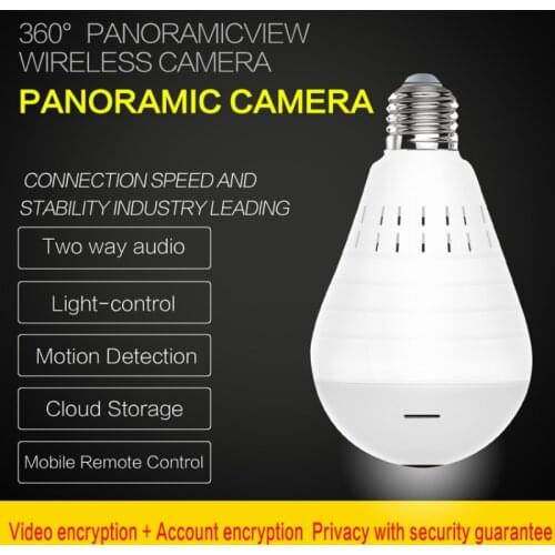 E27 LED Light Camera 960P Wireless Panoramic Home Security WiFi CCTV Fisheye Bulb Lamp IP Camera Home Security Surveillance