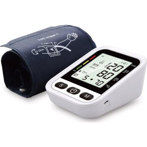 Arm Tonometer Electronic Blood Pressure Monitor Sphygmomanometer Heart Rate Alarm Intelligent Pressurization Voice Broadcast